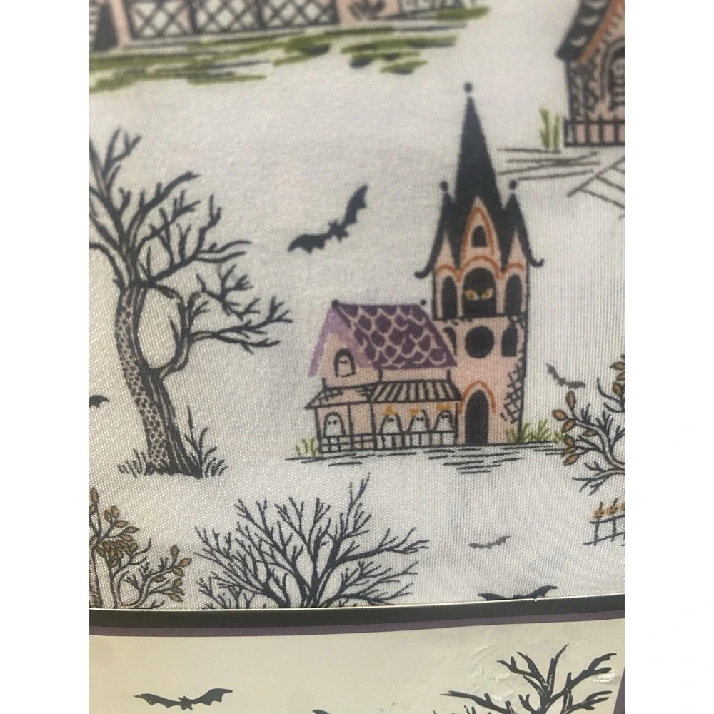 Envogue Queen Sheet Set Halloween Haunted House Spooky Ghosts Bat Spiders NWT